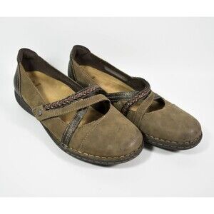 Earth Origins Strappy Mary Jane Brown & Tan Shoes Size 8.5 W
